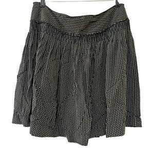 Max Studio Rayon Frills, Ruffles & Pleats Polkadot Mini A-Line Zip Skirt - Brown